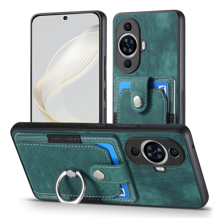 For Huawei nova 11 Retro Skin-feel Ring Card Wallet Phone Case