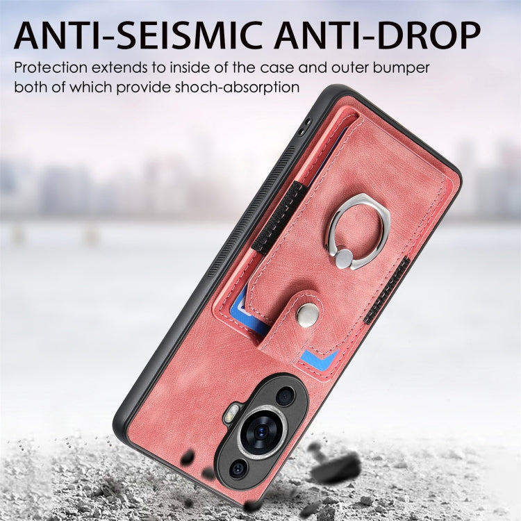 For Huawei nova 11 Retro Skin-feel Ring Card Wallet Phone Case