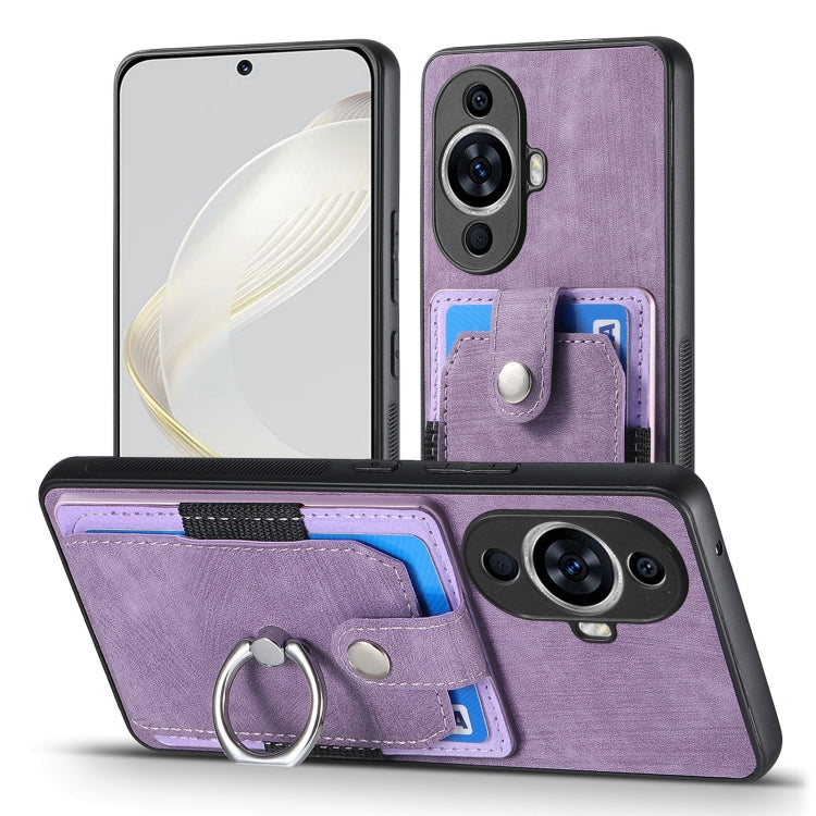 For Huawei nova 11 Retro Skin-feel Ring Card Wallet Phone Case