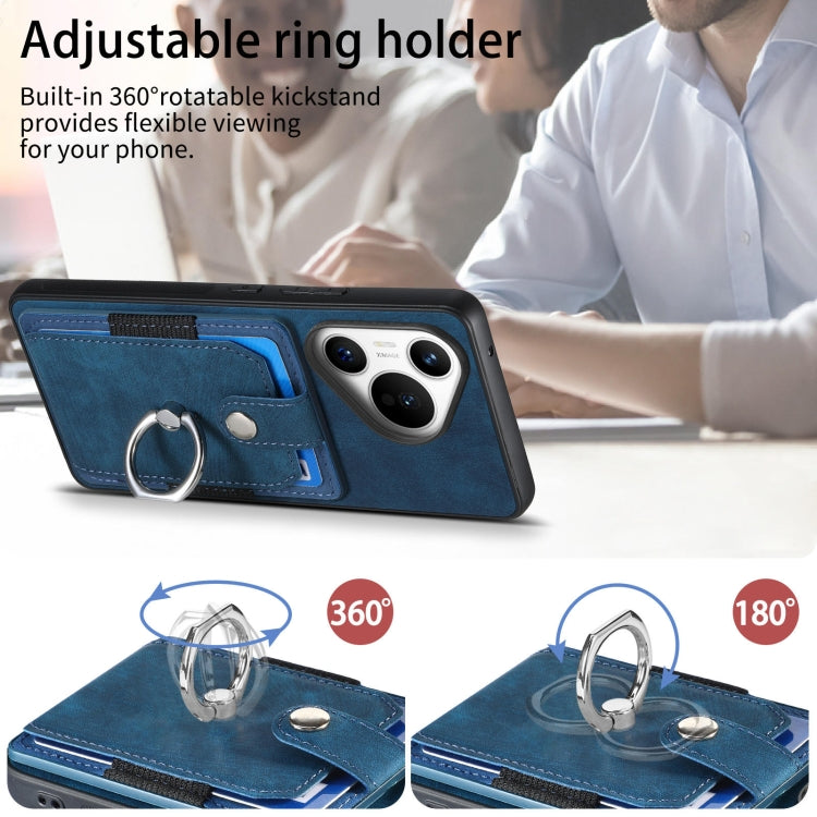 For Huawei Pura 70 Retro Skin-feel Ring Card Wallet Phone Case
