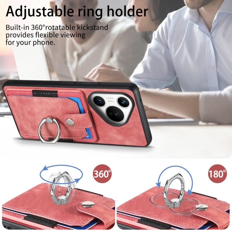 For Huawei Pura 70 Retro Skin-feel Ring Card Wallet Phone Case