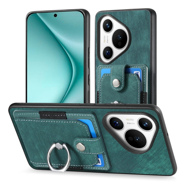 For Huawei Pura 70 Pro Retro Skin-feel Ring Card Wallet Phone Case
