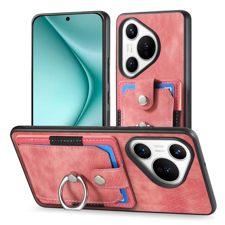 For Huawei Pura 70 Pro Retro Skin-feel Ring Card Wallet Phone Case