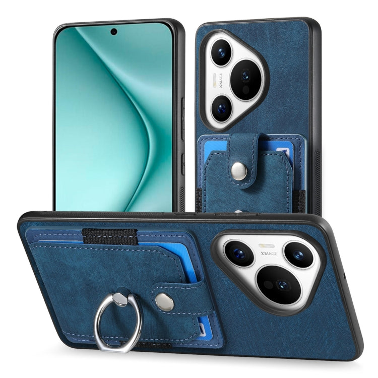 For Huawei Pura 70 Pro+ Retro Skin-feel Ring Card Wallet Phone Case