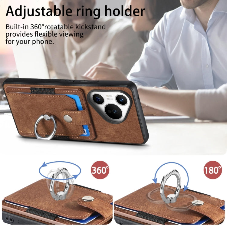 For Huawei Pura 70 Pro+ Retro Skin-feel Ring Card Wallet Phone Case