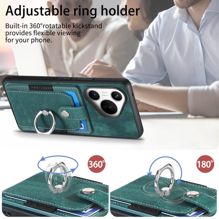 For Huawei Pura 70 Pro+ Retro Skin-feel Ring Card Wallet Phone Case