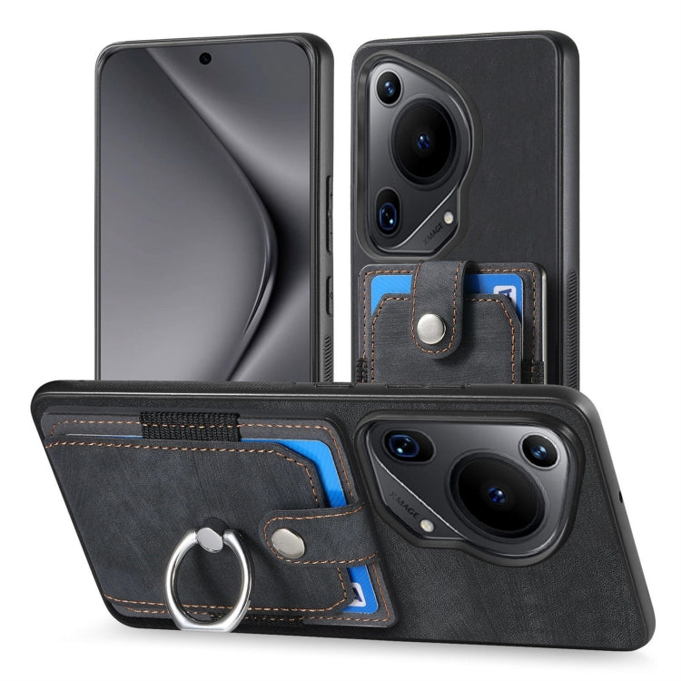 For Huawei Pura 70 Ultra Retro Skin-feel Ring Card Wallet Phone Case
