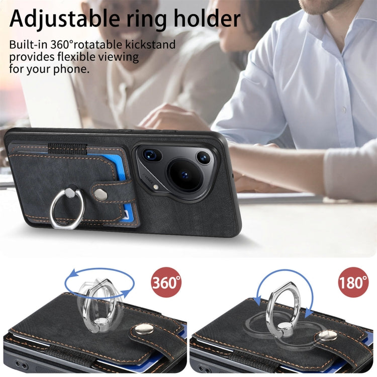 For Huawei Pura 70 Ultra Retro Skin-feel Ring Card Wallet Phone Case