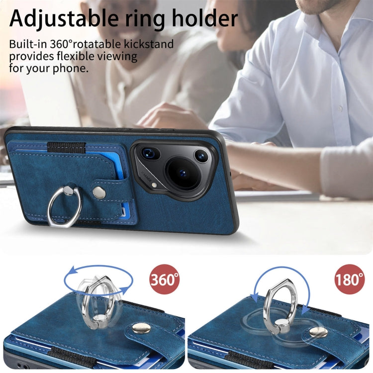 For Huawei Pura 70 Ultra Retro Skin-feel Ring Card Wallet Phone Case