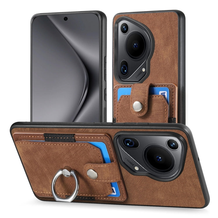 For Huawei Pura 70 Ultra Retro Skin-feel Ring Card Wallet Phone Case