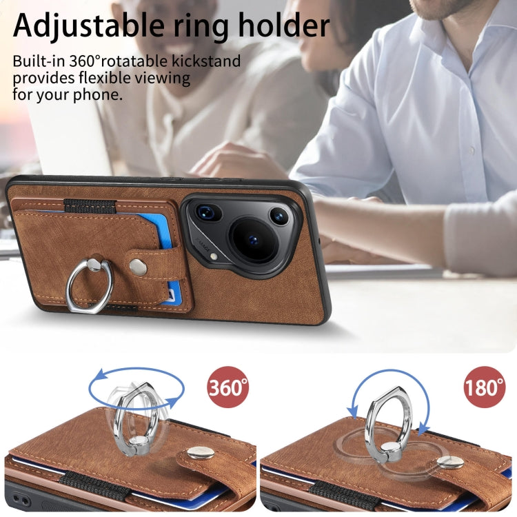 For Huawei Pura 70 Ultra Retro Skin-feel Ring Card Wallet Phone Case