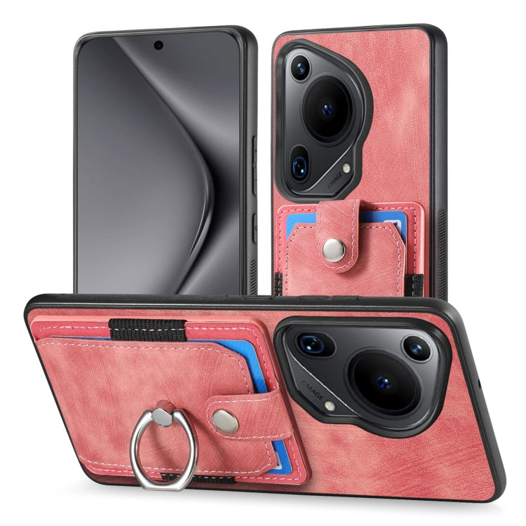 For Huawei Pura 70 Ultra Retro Skin-feel Ring Card Wallet Phone Case