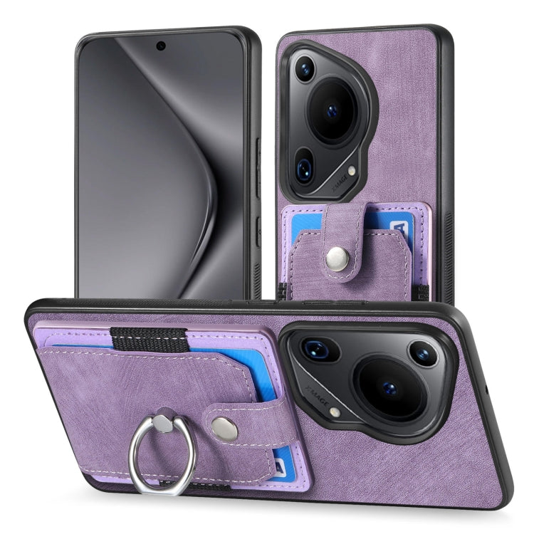 For Huawei Pura 70 Ultra Retro Skin-feel Ring Card Wallet Phone Case