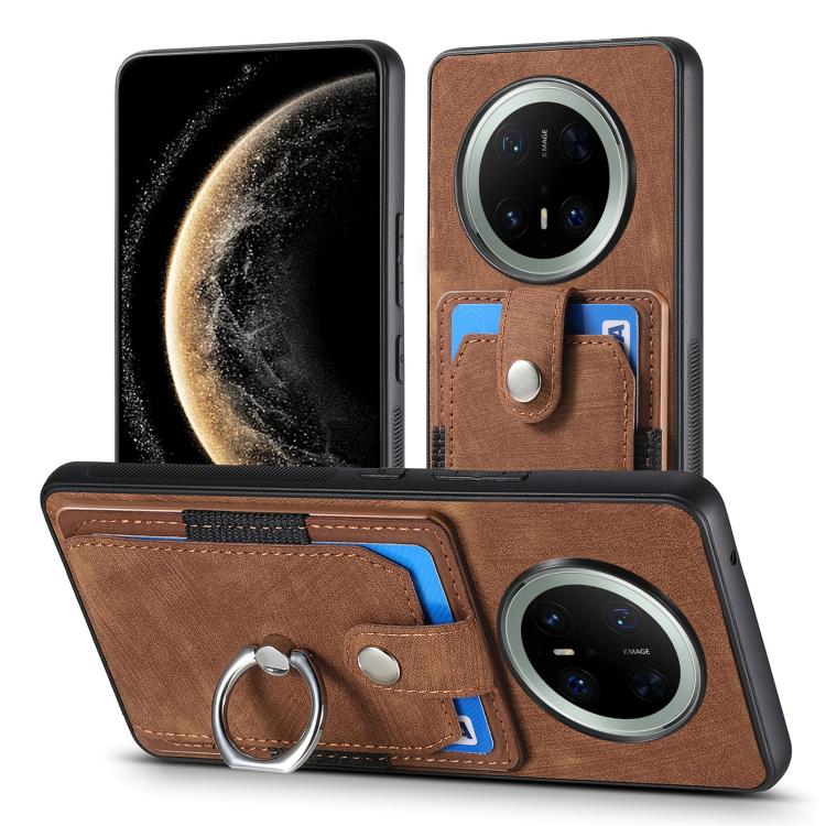 For Huawei Mate 70 Retro Skin-feel Ring Card Wallet Phone Case