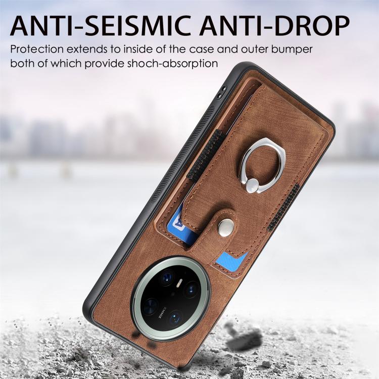 For Huawei Mate 70 Retro Skin-feel Ring Card Wallet Phone Case
