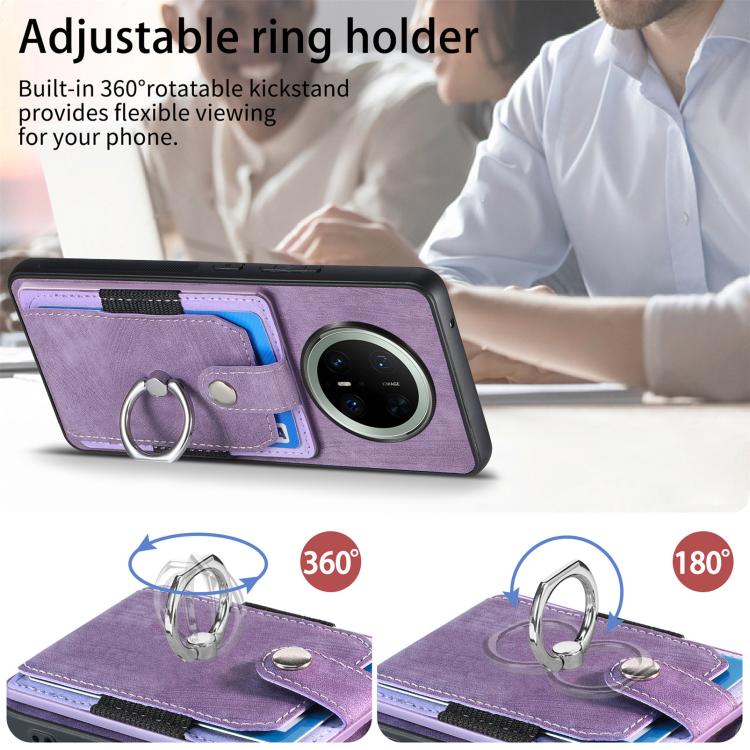 For Huawei Mate 70 Retro Skin-feel Ring Card Wallet Phone Case