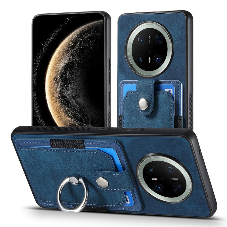 For Huawei Mate 70 Pro+ Retro Skin-feel Ring Card Wallet Phone Case