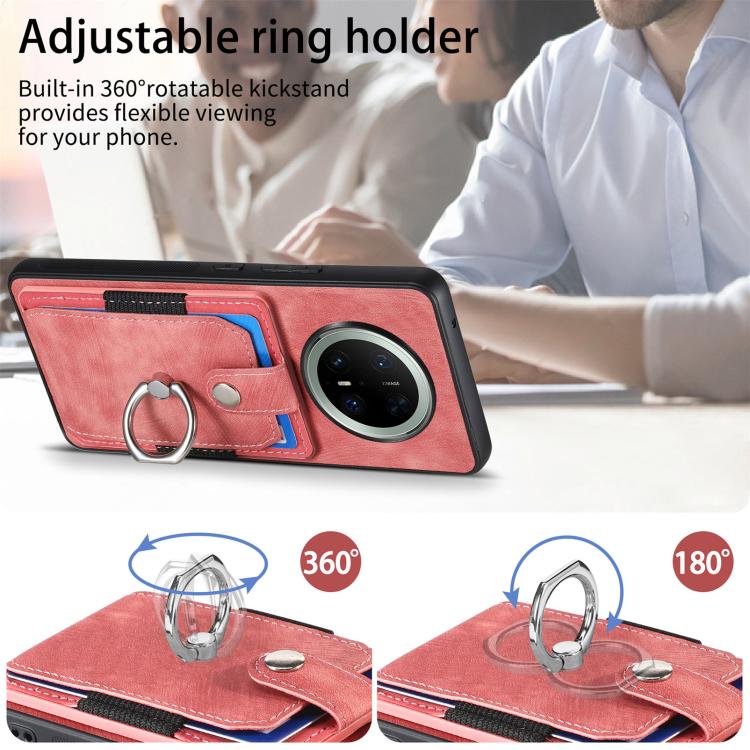 For Huawei Mate 70 Pro+ Retro Skin-feel Ring Card Wallet Phone Case