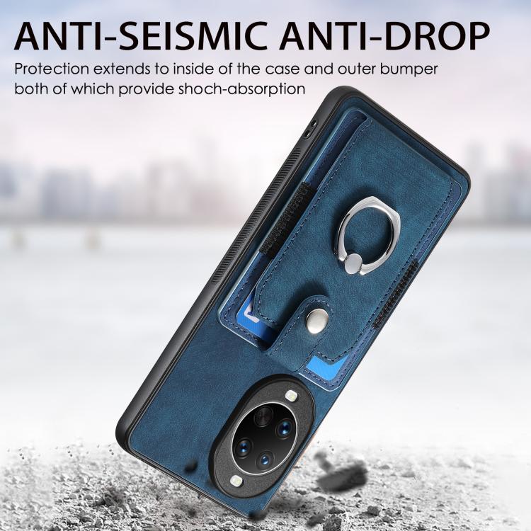 For Huawei nova 14 Retro Skin-feel Ring Card Wallet Phone Case