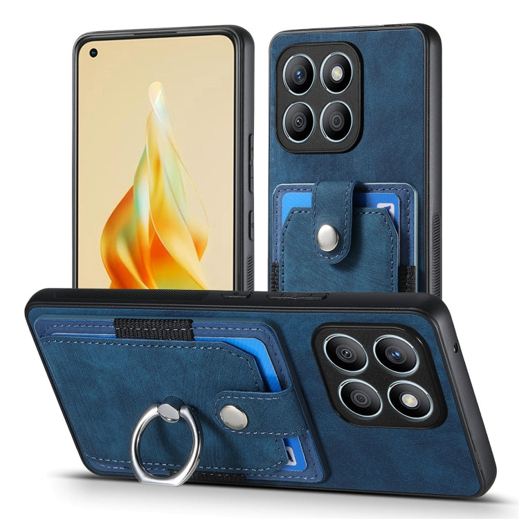 For Honor X8b Retro Skin-feel Ring Card Wallet Phone Case