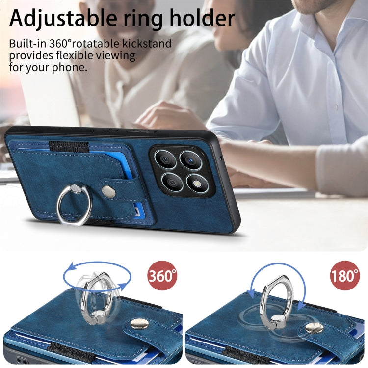 For Honor X8b Retro Skin-feel Ring Card Wallet Phone Case