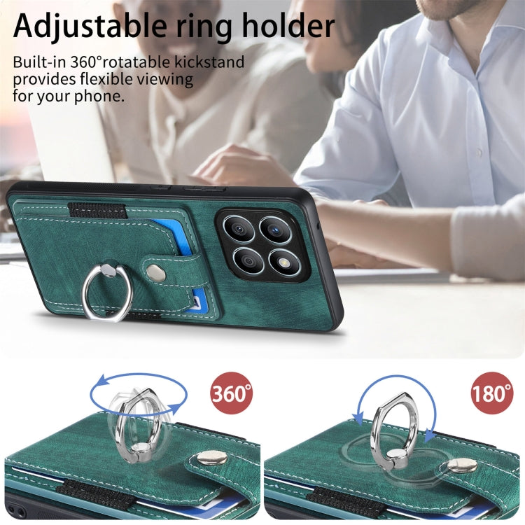 For Honor X8b Retro Skin-feel Ring Card Wallet Phone Case