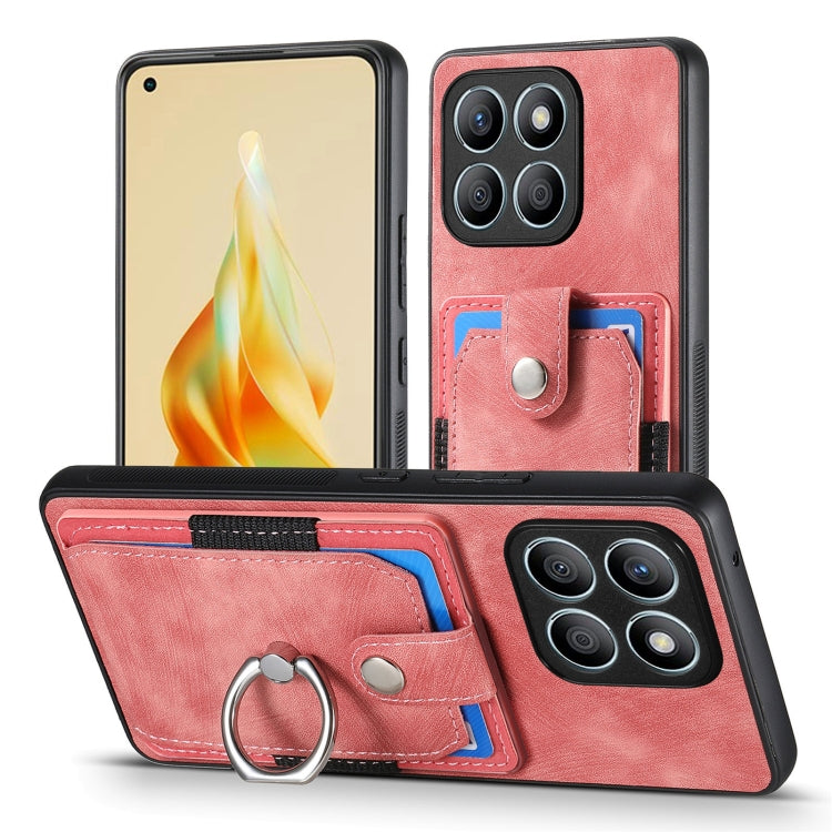 For Honor X8b Retro Skin-feel Ring Card Wallet Phone Case