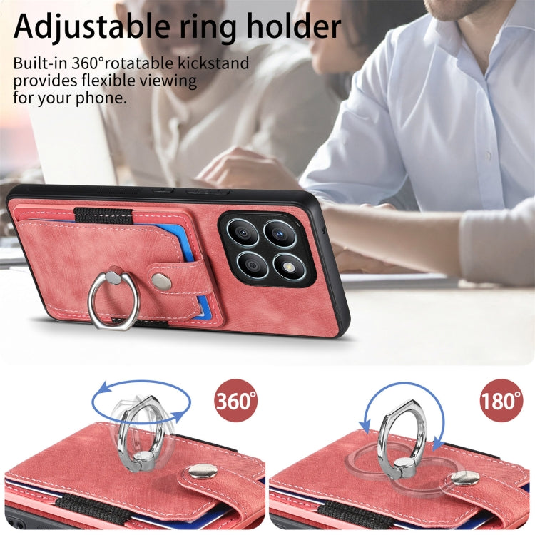 For Honor X8b Retro Skin-feel Ring Card Wallet Phone Case