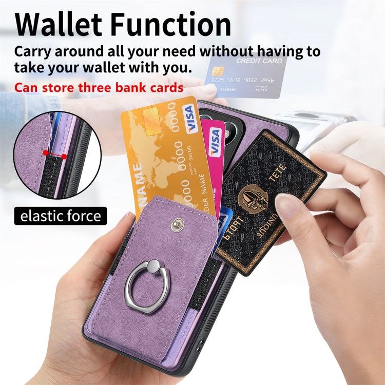 For Honor X7b Retro Skin-feel Ring Card Wallet Phone Case
