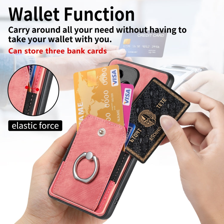 For Honor 200 Lite Global Retro Skin-feel Ring Card Wallet Phone Case
