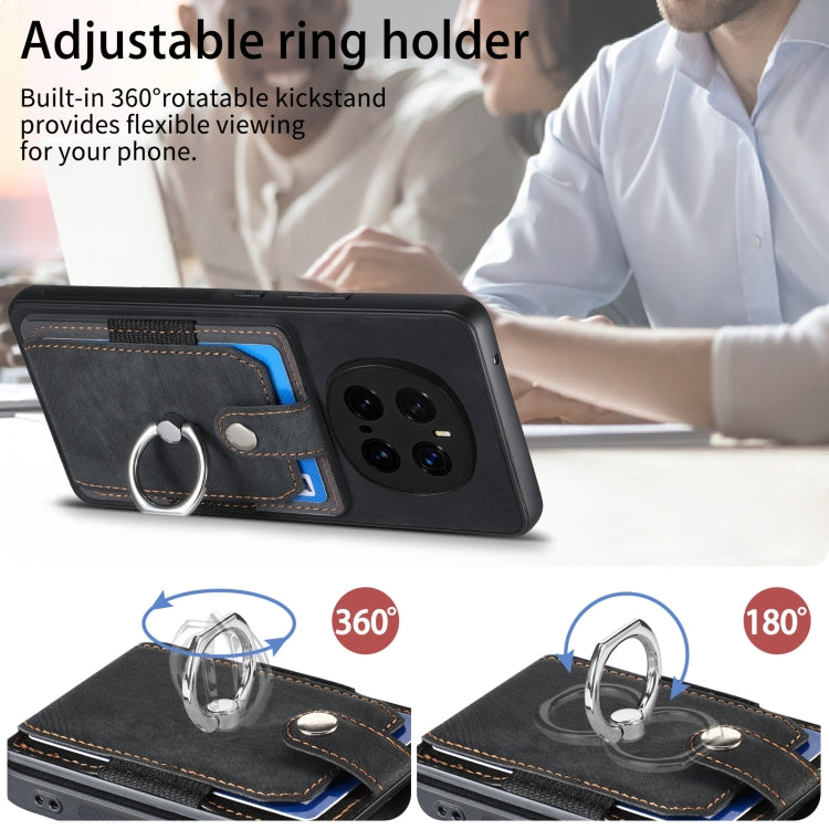 For Honor Magic7 Pro Retro Skin-feel Ring Card Wallet Phone Case