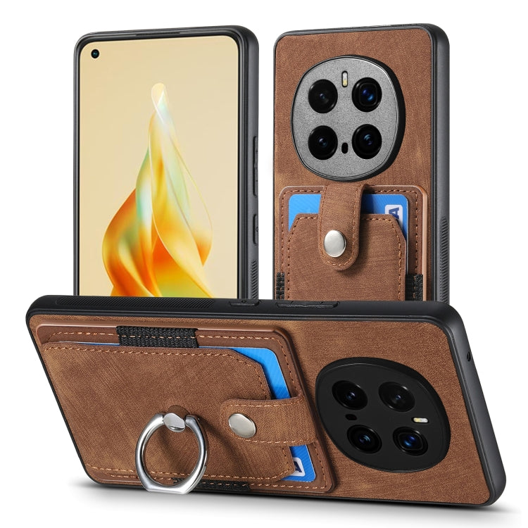 For Honor Magic7 Pro Retro Skin-feel Ring Card Wallet Phone Case