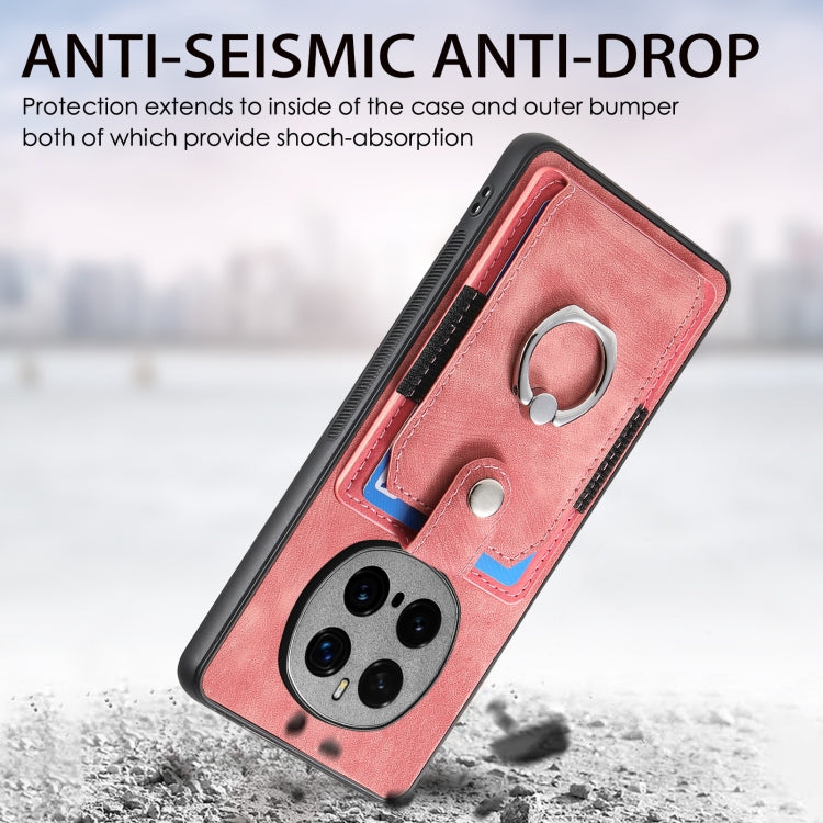 For Honor Magic7 Pro Retro Skin-feel Ring Card Wallet Phone Case