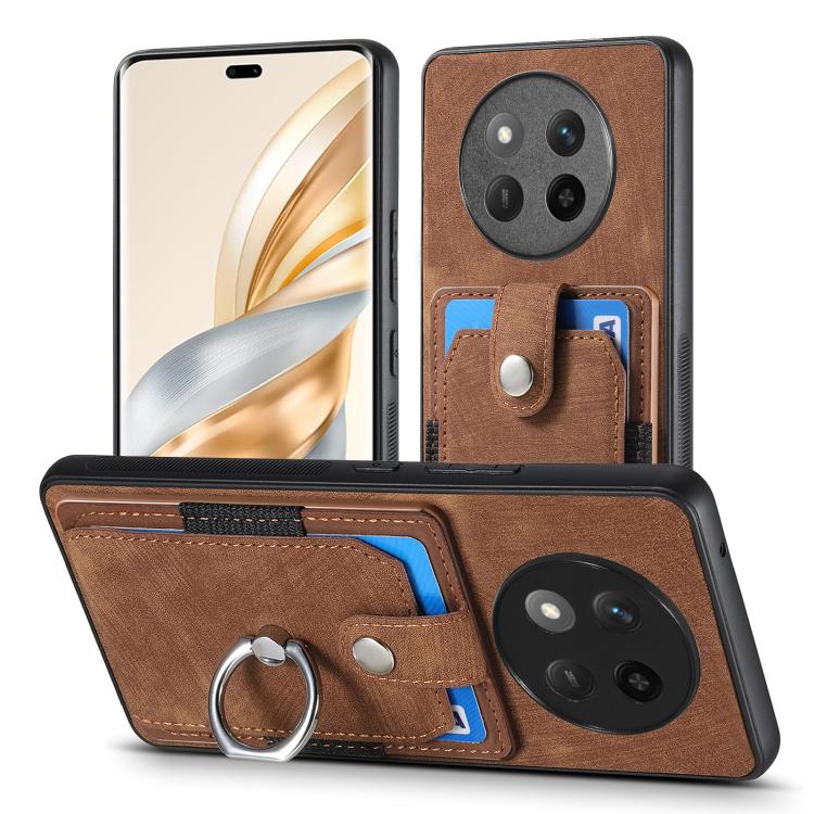 For Honor X60 Pro Retro Skin-feel Ring Card Wallet Phone Case