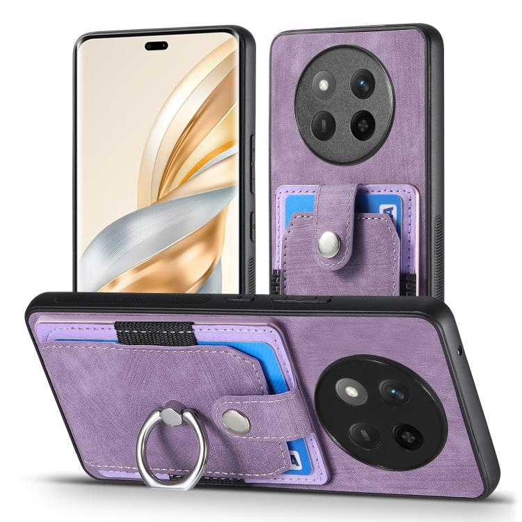 For Honor X60 Pro Retro Skin-feel Ring Card Wallet Phone Case