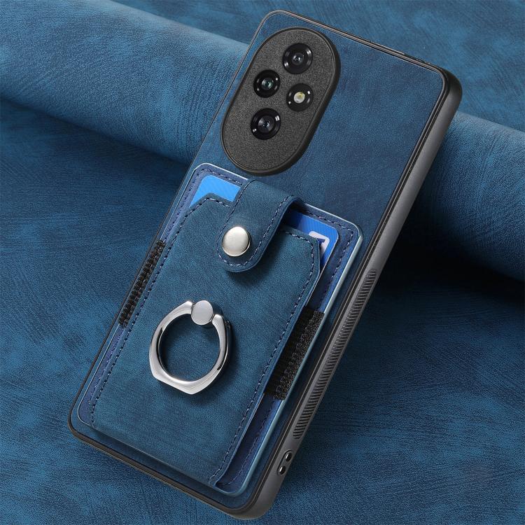 For Honor 200 Retro Skin-feel Ring Card Wallet Phone Case