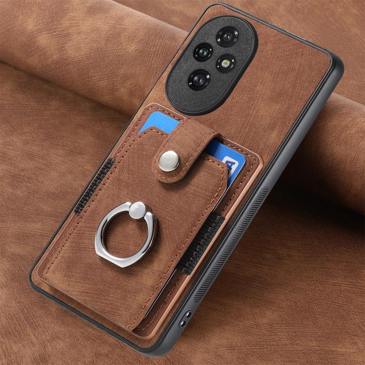 For Honor 200 Retro Skin-feel Ring Card Wallet Phone Case