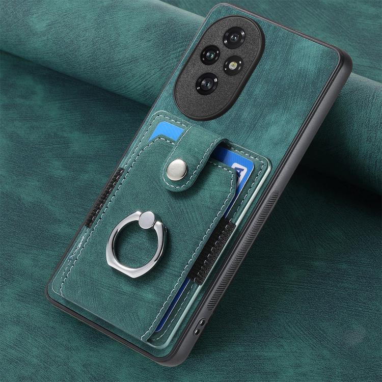For Honor 200 Retro Skin-feel Ring Card Wallet Phone Case