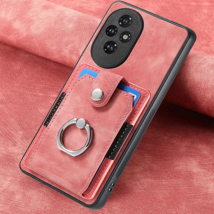 For Honor 200 Retro Skin-feel Ring Card Wallet Phone Case