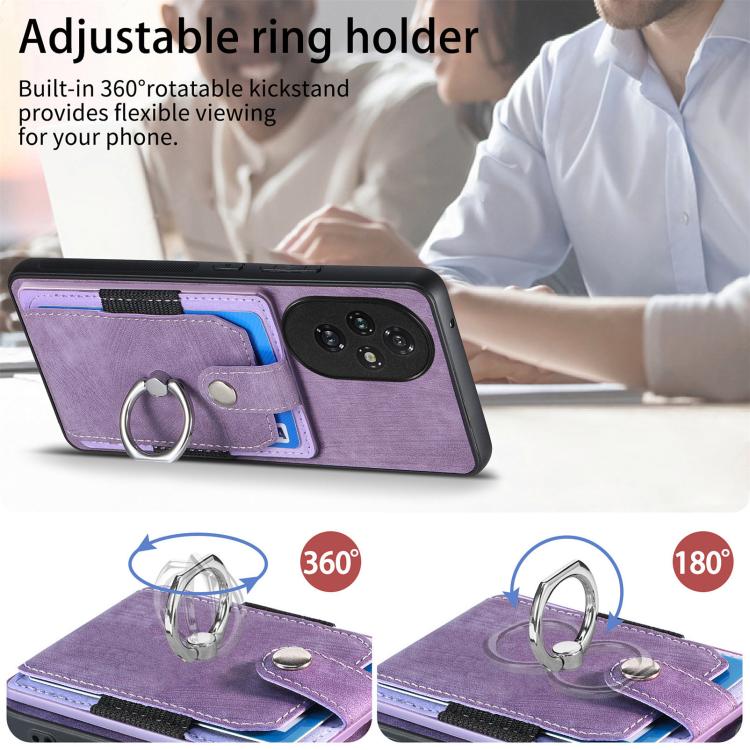 For Honor 200 Retro Skin-feel Ring Card Wallet Phone Case