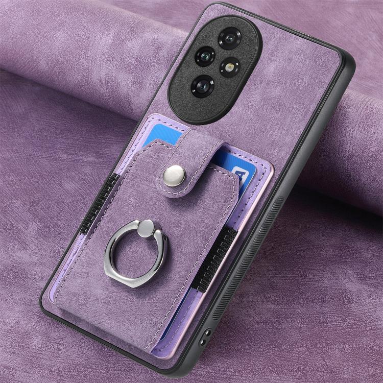 For Honor 200 Retro Skin-feel Ring Card Wallet Phone Case