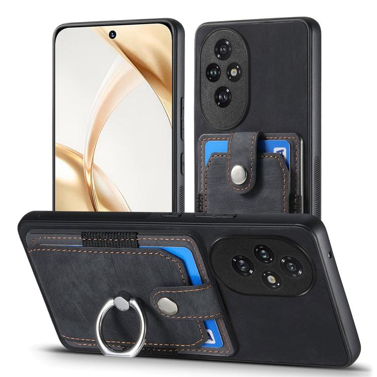 For Honor 200 Pro Retro Skin-feel Ring Card Wallet Phone Case
