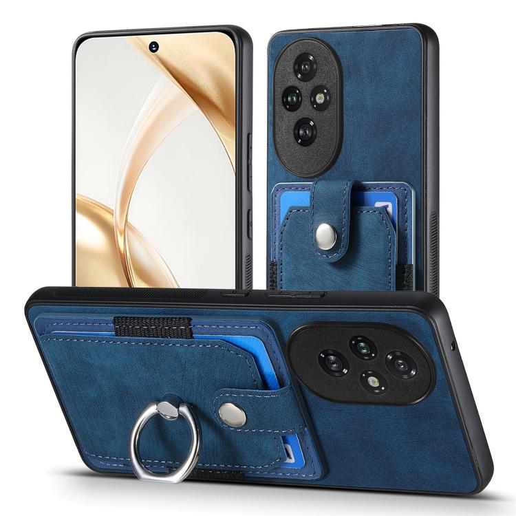 For Honor 200 Pro Retro Skin-feel Ring Card Wallet Phone Case
