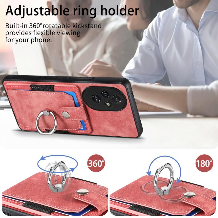 For Honor 200 Pro Retro Skin-feel Ring Card Wallet Phone Case