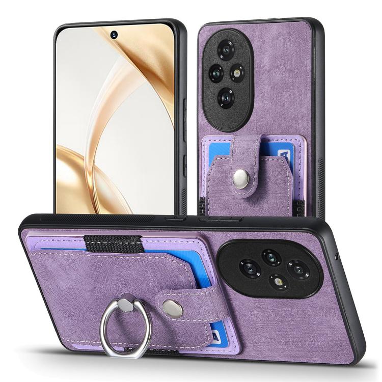 For Honor 200 Pro Retro Skin-feel Ring Card Wallet Phone Case