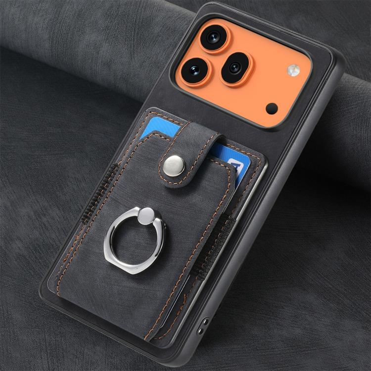 For Honor 600 Pro Global Retro Skin-feel Ring Card Wallet Phone Case
