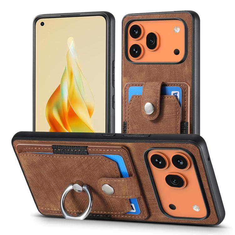 For Honor 600 Pro Global Retro Skin-feel Ring Card Wallet Phone Case