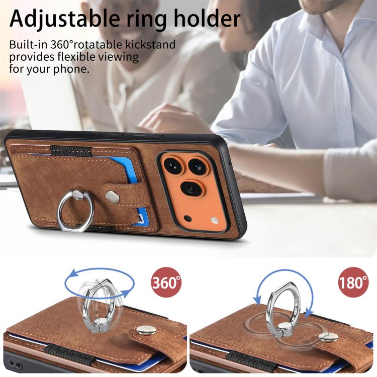 For Honor 600 Pro Global Retro Skin-feel Ring Card Wallet Phone Case