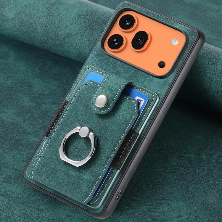 For Honor 600 Pro Global Retro Skin-feel Ring Card Wallet Phone Case