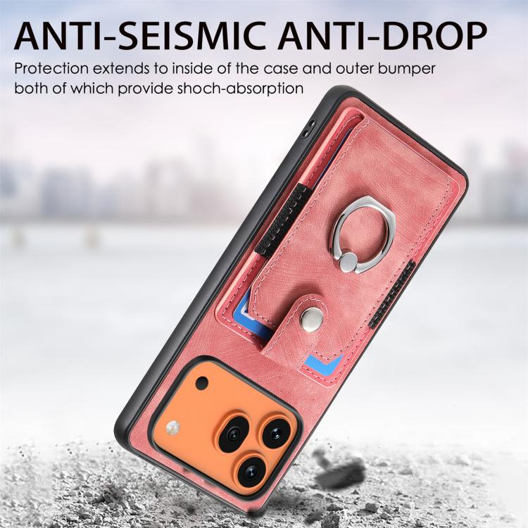 For Honor 600 Pro Global Retro Skin-feel Ring Card Wallet Phone Case
